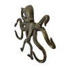 Zeckos Swimming Octopus Antique Bronze Finish Decorative Wall Hook