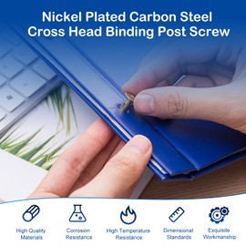 50 Sets M5 x 4mm Gun Black Chicago Screw Kit, Leather Rivets Screw Rivets Chicago Screw Buttons, Phillips Head Binding Screw Post for for DIY Leather Decoration Repair