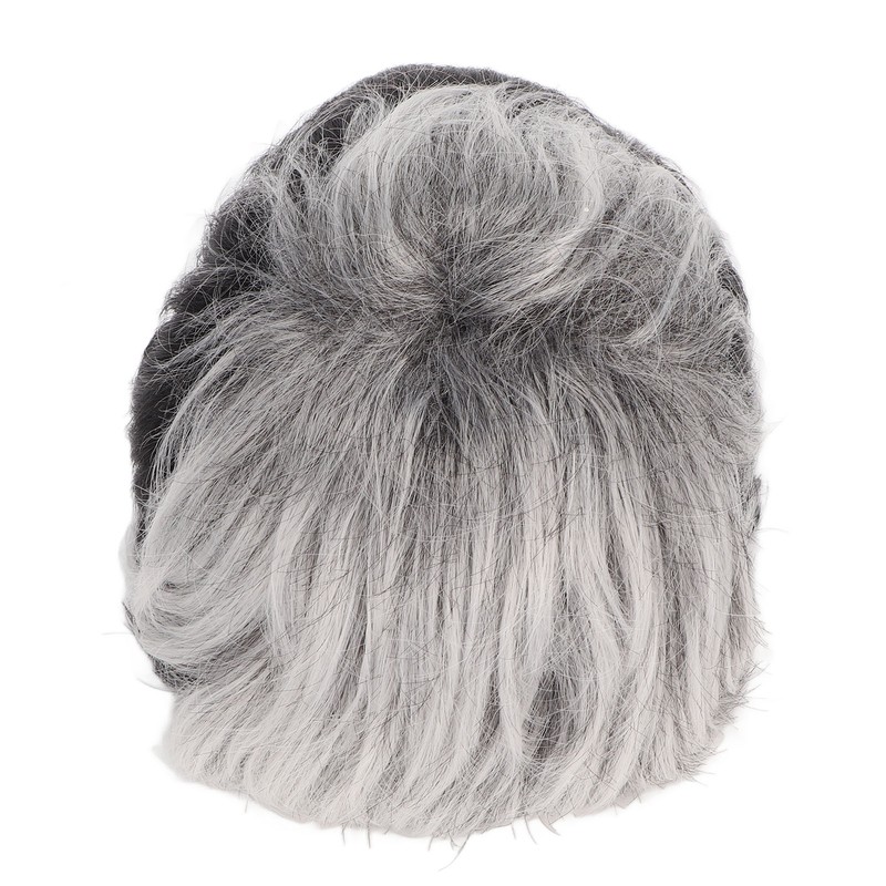 Men Wig Heat Resistant Short Grey Layered Airy Natural Stylish