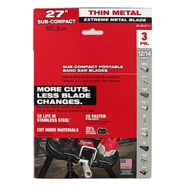 48-39-0711 for Milwaukee 27" 12/14 TPI Extreme Thin Metal Bandsaw Blades 3-PK