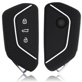 FOAMO FOAMO Autoschlssel Hlle Kompatibel mit VW, SEAT, SKODA, CUPRA Autoschlssel - Silikon Schlsselhlle - Schlsselhlle - Schutz fr Autoschlssel in Schwarz Wei?