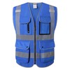 HATAUNKI Class 2 Retro-Reflection Safety Vests 9 Pockets and Front