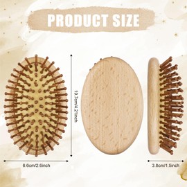 Wooden Scalp Massage Comb, 4.2 x 2.6 x 1.5 Inch Scalp Brush for Hair Growth, Air Cushion Wooden Massage Hair Brush Anti-Static Hair Massager Scalp Brush without Handle