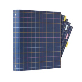 Oxford 3 Ring Binder Set, Durable Binder Set for School or Office, Cute 1 Inch Binder with Plaid Print and 8 Matching Tab Dividers, 1 inch Round Rings for Letter Size Paper (23330)