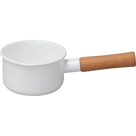 Noda Horo CL-12MW Milk Pan, 4.7 inches (12 cm), Enameled Crew Rulle, White, Made in Japan