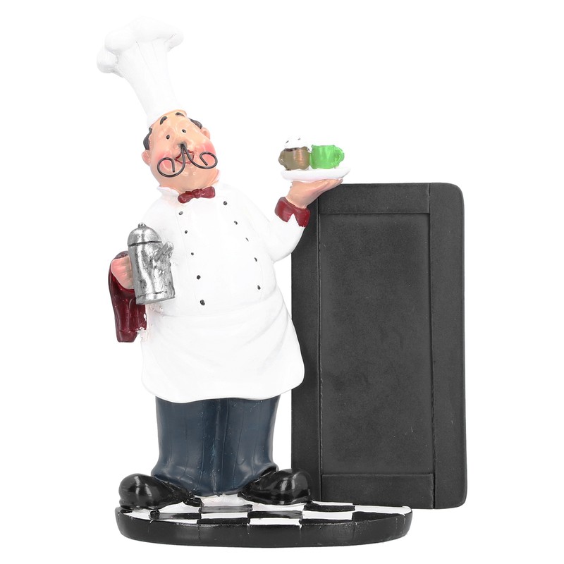Resin Mustache Chef Figurine Fashion Small Ornaments Message Board Food