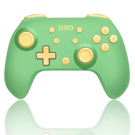QRD Junior E5 Wireless Controller for Switch/Lite/OLED/Switch 2 Windows PC Mac iOS Andoird,6 Axis Gyro,TURBO (Switch Controller Green)