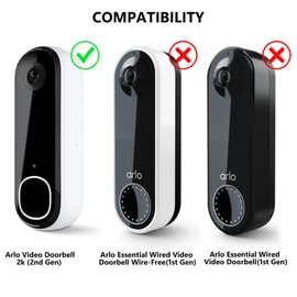 Anti-Theft Doorbell Bracket for Arlo Video Doorbell 2K (2nd Gen), Easy No-Drill Mounting Bracket, Weatherproof Protection for Arlo Doorbell Camera, Ideal for Homes, Apartments, Rentals
