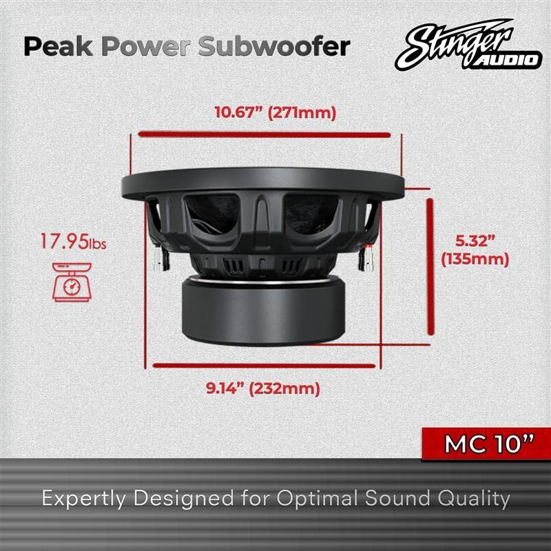 STINGER Audio 1,200 Watt MC Series Peak Power Car Subwoofer