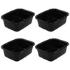 Haodehen 4-Pack Rectangle Wash Basins, 12 Quart Plastic Dish Pans,