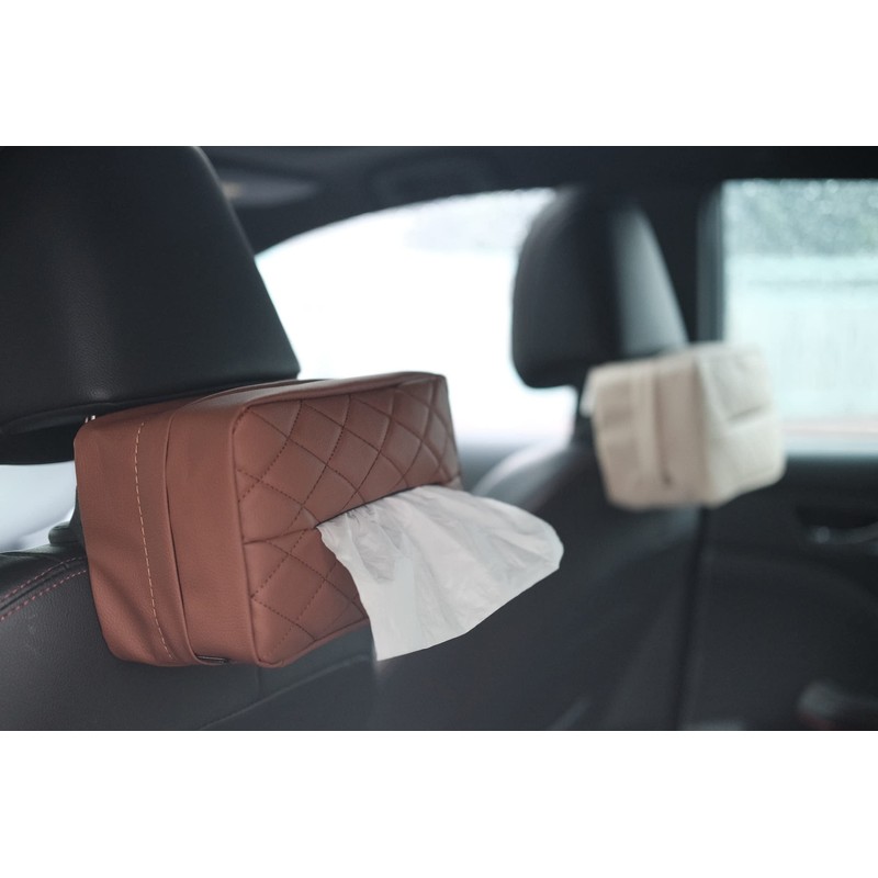 SENYAZON Car Standard Tissue Holder, 120 Tissues Box Cover for
