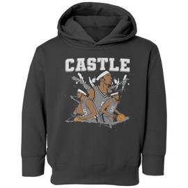 SAILEAD Castle Basketball Tribute - San Antonio Hoops Fan Toddler Hooded Sweatshirt (Black, 4T)