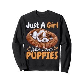 Just A Girl Who Loves Puppies Pugs For Girls For Dog Lover Sweatshirt