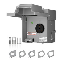 Islewire 30 Amp RV Power Outlet Box, 125V Enclosed Lockable NEMA TT-30R Box, Weatherproof Outdoor Electrical Receptacle Panel with Power Indicator for RV Camper Travel Trailer Motorhome, ETL Listed