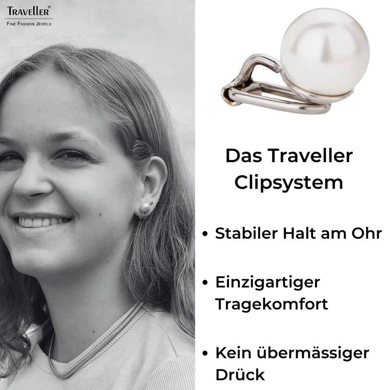 Traveller Women's Clip Earrings, 10 - 20 mm, Various Colours,