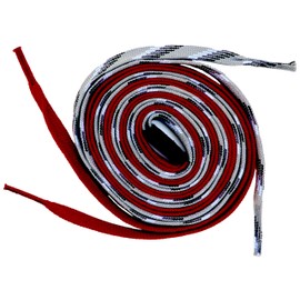 Misfit Shoelaces - Dual colored, waxed, shoelaces with molded aglets (Red & Gray 54 - Inch)