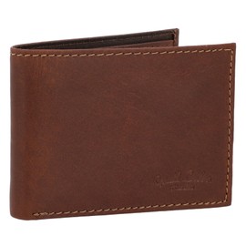 Gusti Lewi Men's Leather Wallet, Dark Brown 2, Retro