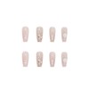 24Pcs White Rose Press on Nails 3D Flower Fake Nails