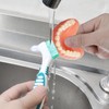 Lusofie 2Pcs Denture Brush, Effective Denture Toothbrush with Carrying Case