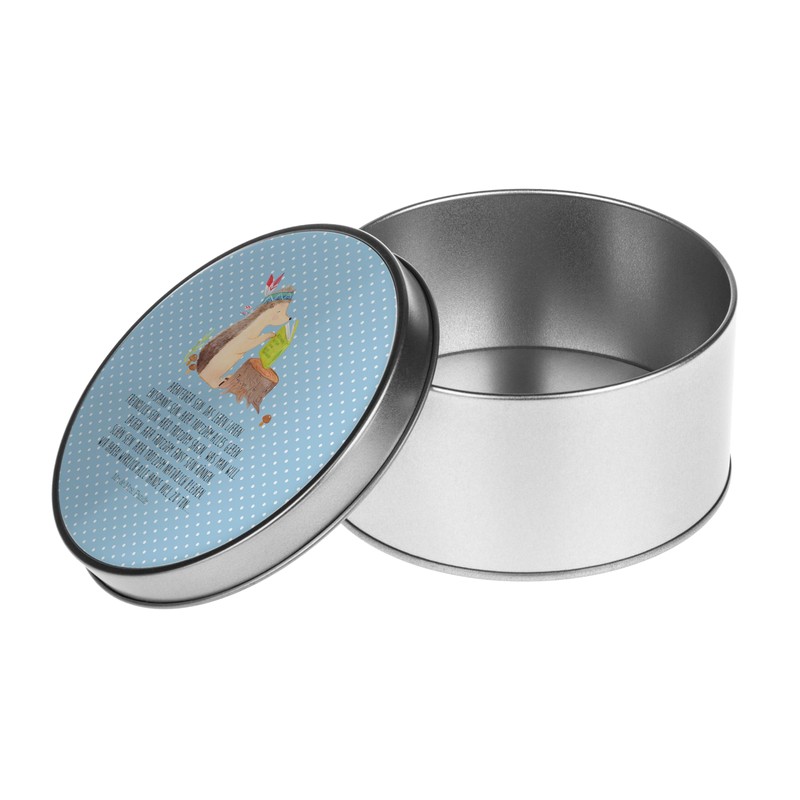 Mr. & Mrs. Panda Tin Box Round Hedgehog Feather Decoration
