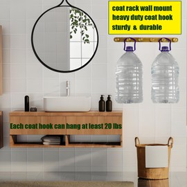 MACAJM Brushed Gold Wall Mount Coat Rack with 6 Hooks, Stainless Steel (304) Heavy Duty Coat Hook Rack, 15.7 Inch Space Saving Entryway Organizer for Coats, Towels, Hats.2 Pack（Drilling Installation）