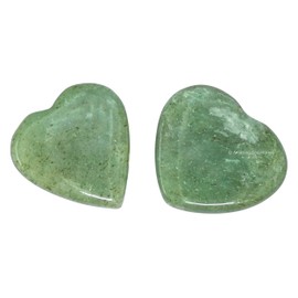 Green Aventurine Stone Heart - Pack of 2 Crystal Heart Stones Rocks - Corazones De Piedra Crystals and Healing Stones Heart Shaped Crystal - Stocking Stuffers Gifts