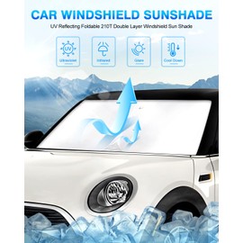 KUST Windshield Sun Shade for 2011-2016 Mini Countryman Window Shade Sun Visor Cover Foldable Blocks UV Rays Keep Your Car Cooler
