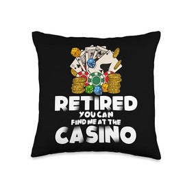 Retired 2025 Gambling Crew You Can Find Me At Casino Lover Throw Pillow