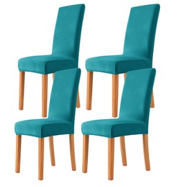 Morwealth Set of 2 / 4 / 6 Chair Covers, Chair Covers for Dining Room, Washable Velvet Stretch Chair Covers, Universal Chair Covers for Hotel, Ceremony, Banquet, Wedding, Party Decoration