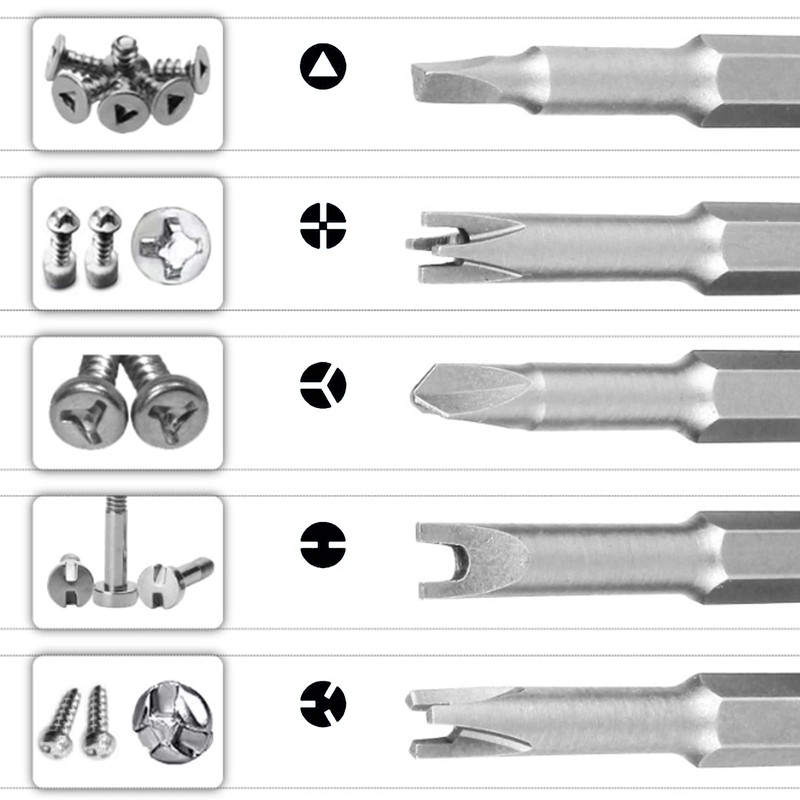 Lcyen 5-Piece Special Shaped Screwdriver Set, Triangle Screwdriver, 50 mm