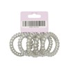 Oz Essentials Spiral Hair Ties 5 Pack - Silver Sparkle