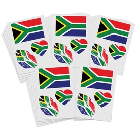 World Flag Temporary Tattoos / 75 tattoos/Select from 25 Countries/Great for Sporting Events & National Holidays (South Africa)