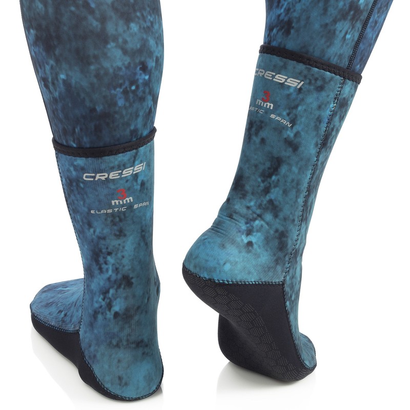 Cressi Camo Blue Hunter 3mm Anti-Slip Socks, Medium
