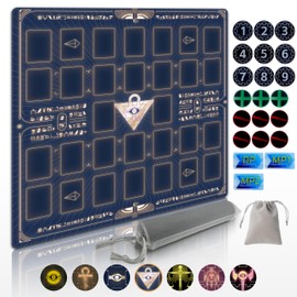 Cylvenor for YuGiOh! Duel Disk Playmat – 24x24 Inches, Non-Slip, 21 Damage Counters & Storage Bag Included” (Millennium Puzzle)