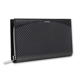 Wallets for Men MON CARBONE Minimalist Carbon Fiber [BlackLabel Classic Wallet] Leather Travel Wallet for Men & Women, Black