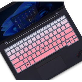 Keyboard Cover for 2024 2023 14" Lenovo Thinkpad x1 Carbon Gen 11 / Gen 10, Lenovo ThinkPad E14 Gen 6 / Gen 5, Lenovo ThinkPad T14 T14s L14 P14s Gen 4 / Gen 3 Keyboard Skin Protector-Gradual Pink