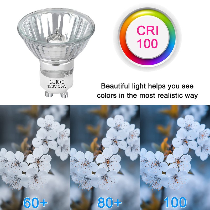 Lacnooe GU10 Halogen 35W Bulbs, 6 Pack GU10+C 120V 35W