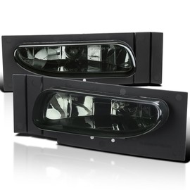 Spec-D Tuning Smoke Bumper Driving Fog Lights + Bulbs + Switch Compatible with 1994-1998 Ford Mustang L+R Pair Assembly