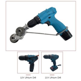 Electric Drill Plate Cutter Drill Attachment Tin Snips Multi-purpose Cutting Tool Lithium Drill Auxiliary Cutter for Cutting 0.8mm Metal Iron Tin Copper Plate for Rechargeable Li-ion Drills