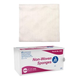 Dynarex Dynarex Non-Woven Sponges, Non-Sterile, Gauze Sponges, for Cleansing, Prepping and Dressing, Highly-Absorbent and with Less Linting, 4"x 4", 4 Ply, 1 Box of 200 Non-Woven Sponges