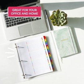 Alphabet Binder Dividers for 3 Ring Binder (6 Sets x 26 Tabs) Binder Tabs Dividers - 3 Ring Binder Dividers with Tabs - Tabs for Binders with Table of Contents Page - ABC A-Z Dividers // Paper Plan