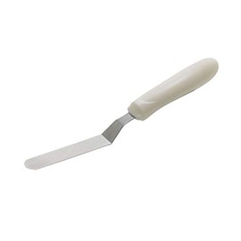 Winco TWPO-4 Offset Spatulas, 4-1/4' Blade, White PP Handle