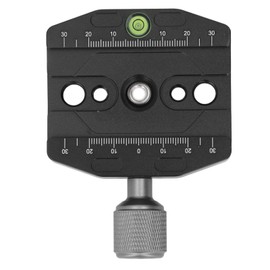Quick Release Plate Universal Aluminum Alloy SLR Camera Tripod Head Plate Adapter with 1/4in 3/8in Screw Hole Built in Bubble Level
