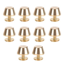 10Pcs Brass Feet Nailhead Purse Handbag Luggage Flat Stud Rivet DIY Purse Collar Belt Shoes Case