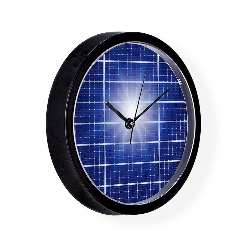 CafePress Solar Panels in The Sun 10" Wall Clock for