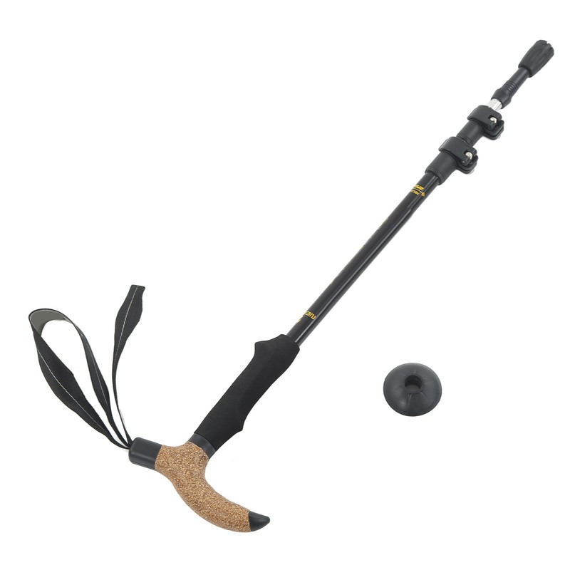3 Section Retractable Hiking Stick Aluminum Alloy Mountaineering Balance Pole
