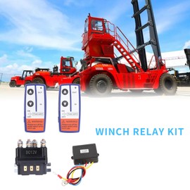 12V 250A Winch Solenoid Relay Contactor + 2pcs Wireless Winch Remote Control Kit, 3000 Lbs -5000 Lbs Heavy Duty Contactor Switch for ATV UTV SUV Boats 4x4 Vehicles Trailers Trucks