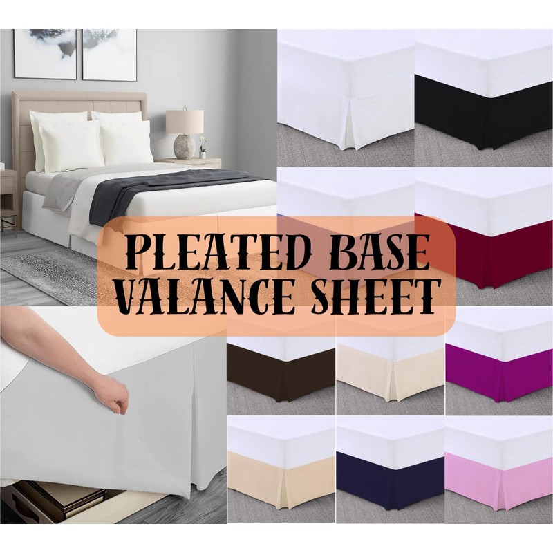 Dazzle Collection® Plain Dyed Poly Cotton Pleated Platform Base Valance