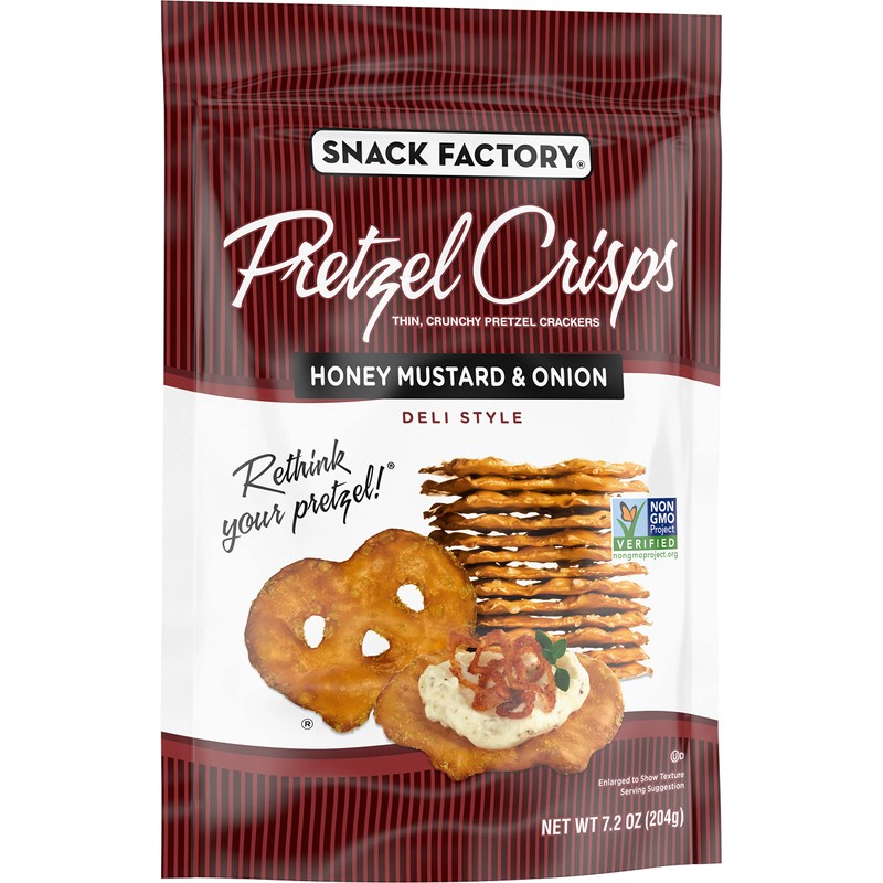 Snack Factory Pretzel Crisps Honey Mustard and Onion, 7.2 Oz