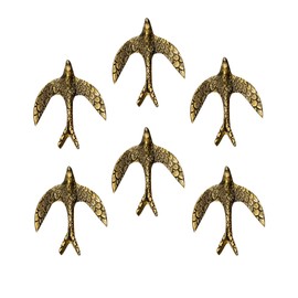 Perilla Home Set of 6 Decorative Eagle Shape Copper Knobs for Room Kitchen Cabinet Hardware Cupboard Door Knobs Dresser Wardrobe and Drawer Pulls (Antique Gold)